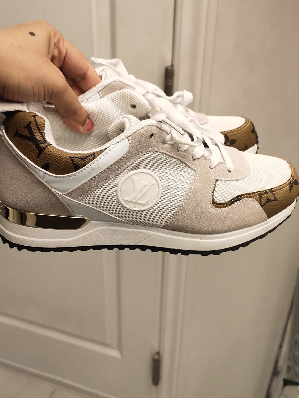 Louis Vuitton White and Brown Run Away Sneaker - Women's NOT AUTHENTIC 🍒